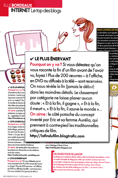 la-fin-du-film.com dans le supplément Bordeaux du Magazine Elle